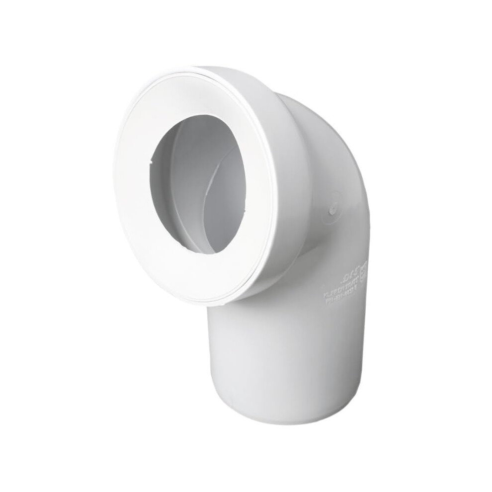 Pan Bent Connector - 90 Degree / 110Mm - Wc Elbow Pipe Waste Tube Soil. 5056517952788