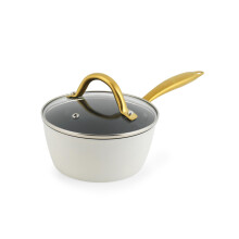 Salter Aerotech Pro 16 cm Saucepan ? 30 x Tougher Non-Stick Coating*, Oven Safe Cooking Pot, Tempered Glass Lid with Steam Vent, Induction Suitable,