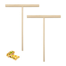 Jagowa 2Pcs Crepe Spreader, T-Shape Natural Wooden Stick Pancake Maker Kitchen Tool 4.7?6.3 Inches