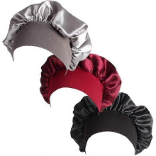 Conjunto de 3 toucas de cetim para dormir, tamanho grande, com elástico macio, para proteção dos cabelos cacheados.