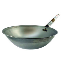 Hancock London Wok 13" (33cm) Rolled Edge Round Based Carbon Steel Wok