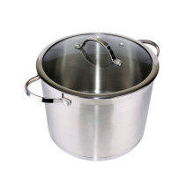 Denby - Stainless Steel Stockpot with Lid 10000ml, 26cm - Featuring a 5.5mm Encapsulated Base to Help Prevent Food Sticking - Diswasher, Oven, and