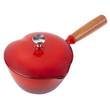 Mabeeze Heart-Shaped Enameled Cast Iron Saucepan with Lid ? 1-Quart Red Mini Sauce Pot for All Cooktops ? Durable, Nonstick Cookware for Milk, Soup,