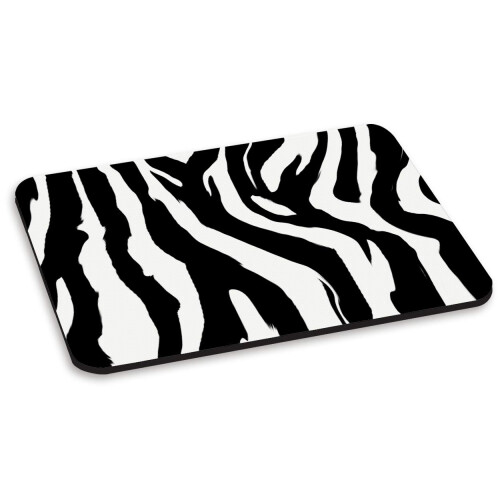 Zebra Print Black White Pattern PC Computer Mouse Mat Pad