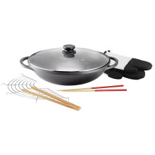 Kopf 124184 Mai-Lu cast aluminium wok, diameter 36 cm, incl. glass lid and accessories