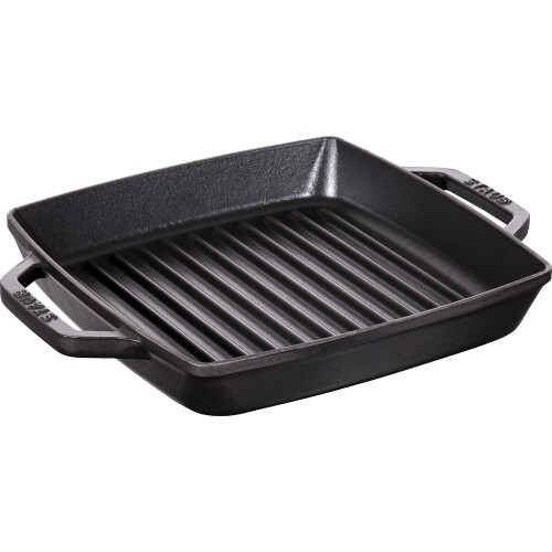 STAUB Cast Iron Square Grill Pan, Black, 23 cm