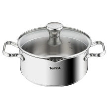 Tefal Duetto A70542 cooking pot 20 cm, Qualitative 18/10 stainless steel, graduated, pouring lid, Suitable for all heat sources, including induction