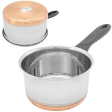 HomeVibe 15cm Stainless Steel Milk Pan with Copper Bottom ? Durable Non-Stick Saucepan for Milk, Sauces & Soups ? Even Heat Distribution, Easy Pour