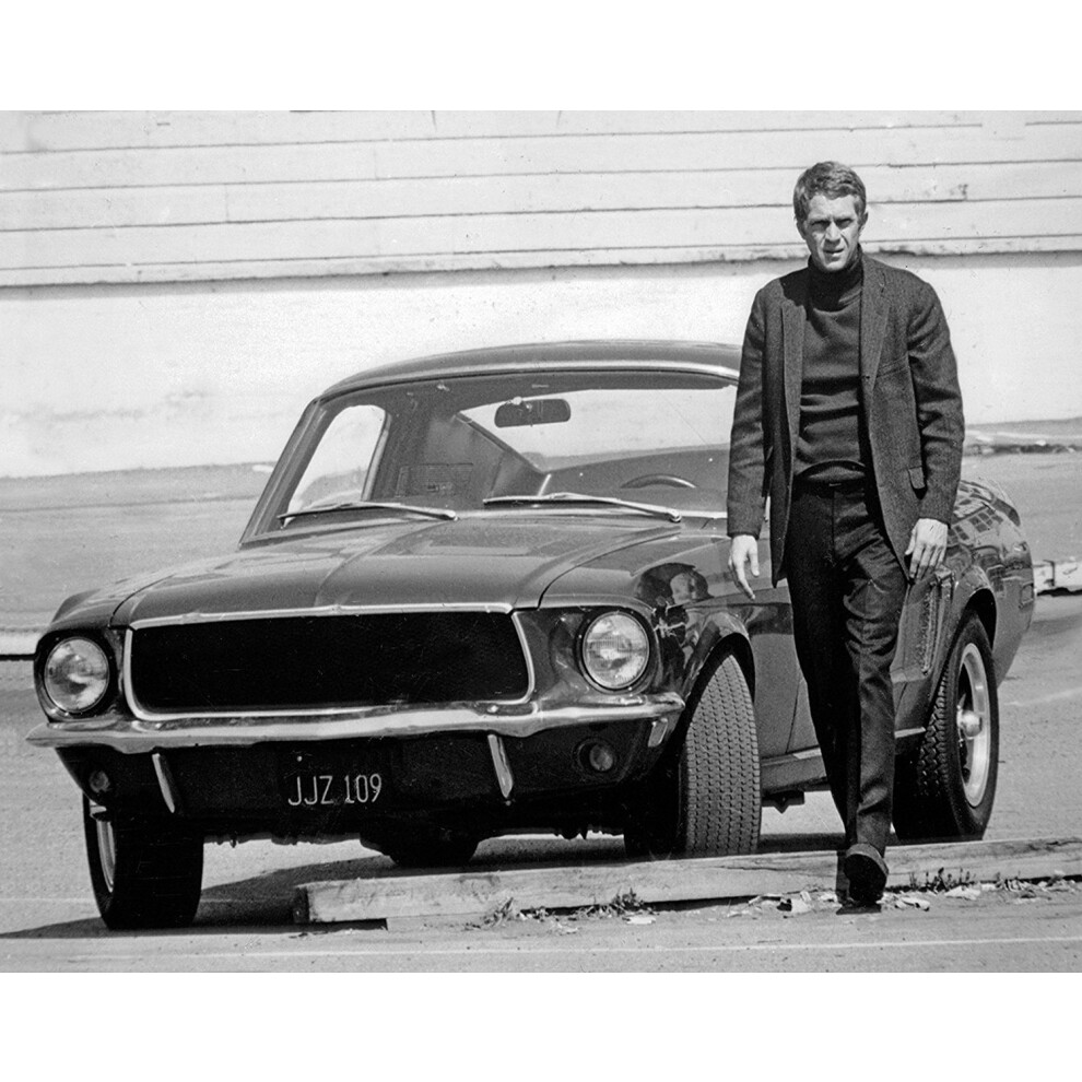 Top Banana Gifts Steve Mcqueen & Ford Mustang - Bullit - B & W Photo - Quality Heavyweight Mouse Mat 5055741524044