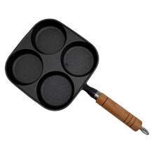 4-Cup Burger Cast Iron Pan ? ??????? ????????? ??? for Eggs, Pancakes & Crepes, Versatile Frying Pan for All Heat Sources