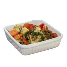 White Square Roasting Dish Ceramic Small 16cm Oven Baking Tray Serving Pan Bowl