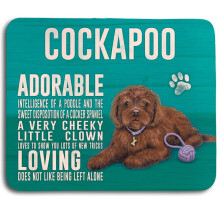 The Original Metal Sign Mouse Mat - Dog Characteristics: Cockapoo, Brown