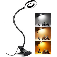 (Black) Reading light, wireless clip light, rechargeable clip light, clip light dimming and color adjustment-Good