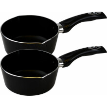 Sterling Ventures Set of 2 Non Stick Coated Induction Aluminium Milk Pans (2X 20cm), ST11161