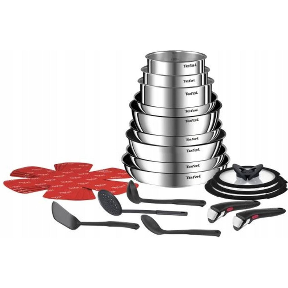Tefal Ingenio Emotion 22-Piece Pan Set - Stainless Steel L897sm74 - Image 2