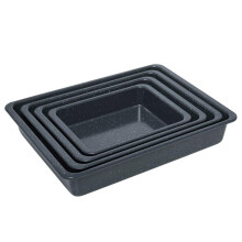ProCook Roasting Tin Set - 4 Piece, Black Carbon Steel High Gloss Granite Effect Non Stick Baking Pans - Durable Heavy Duty Cookware