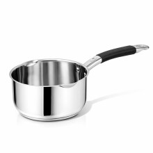 HOMSMYTH Stainless Steel Milk Pan with Pouring Lips ? 16cm 1.5L Capacity | Induction-Compatible Milk Pan with Heat-Resistant Handle | Premium Small