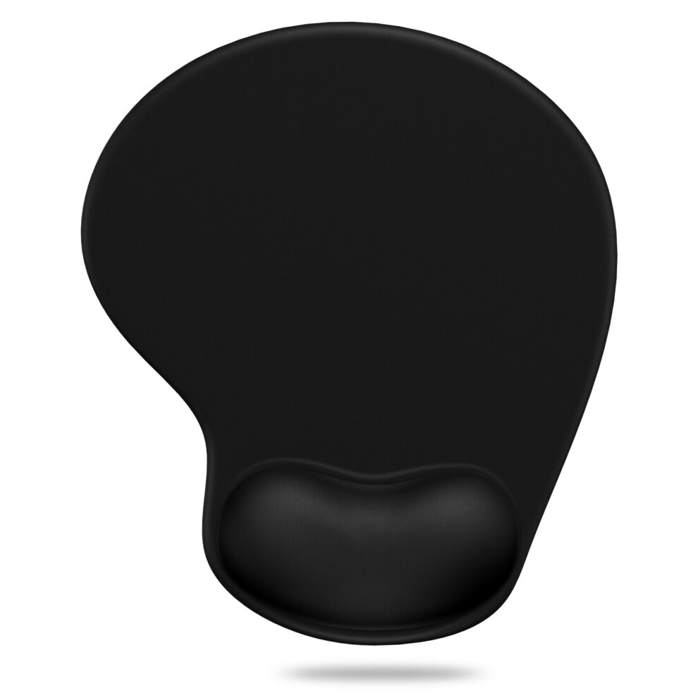 Ergonomic Mouse Pad With Gel Wrist Support | Anti-Slip Comfort Mouse Mat, Washable & Durable Surface For Pc, Laptop, Optical And Laser Mice (Black) Black 6222058298558
