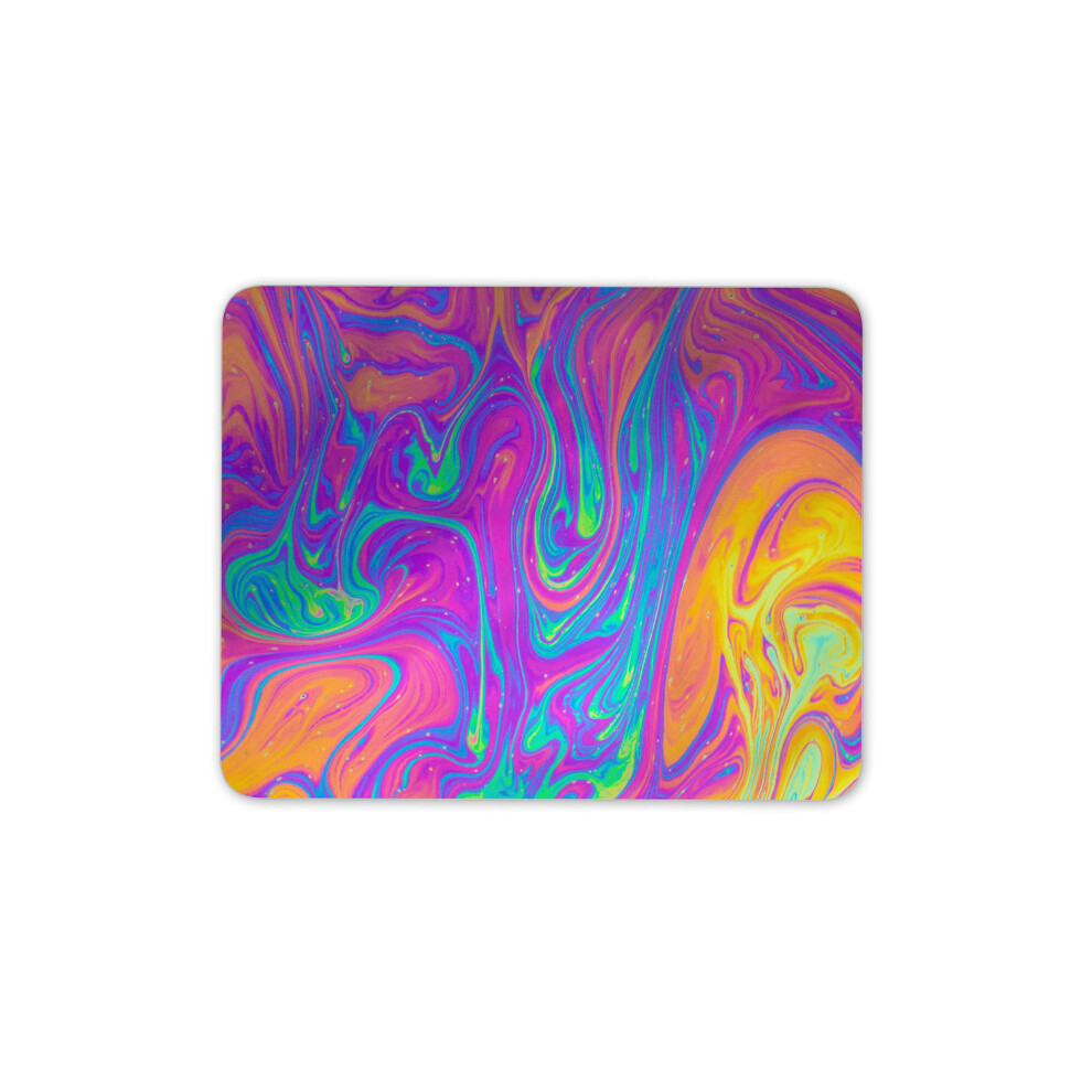 Rainbow Petrol Pattern Mouse Mat Pad - Paint Swirls Colour Computer #14630 7625828958239