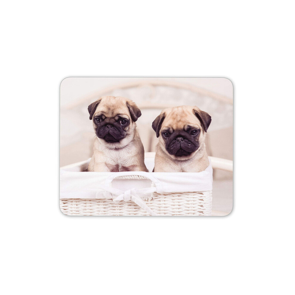 Destination Vinyl Ltd Adorable Pug Puppies Mouse Mat Pad - Pugs Dog Dogs Desk Office 15039 7625850309351