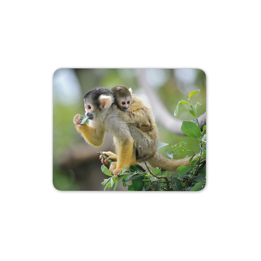 Destination Vinyl Ltd Mother & Baby Monkey Mouse Mat Pad - Wild Animal Cute Mum Computer #15588 7625849496086