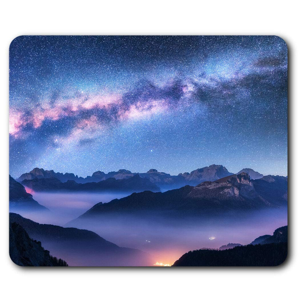 Mountain View Milky Way Sky Stars Mouse Mat Pad Computer Pc Laptop Gaming Office Home Desk Accessory Gadget 24626 7625999404436