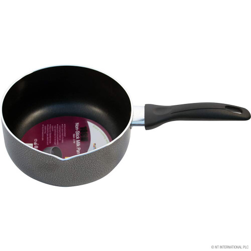 New 18CM Non Stick Milk PAN COOKWARE Black STIR Kitchen Handle Cooking Heating