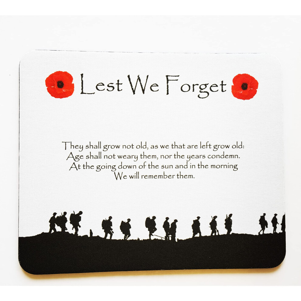 Shopquality4u Mouse Pad Military Poppy Lest We Forget Printed On Textile And Rubber Mouse Mat 5060969060755
