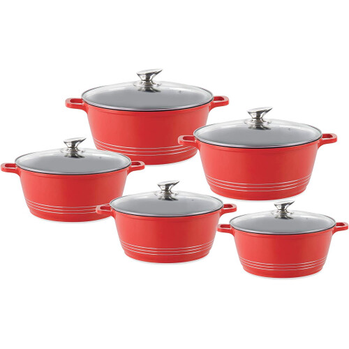 Blacstone Die-Cast Stockpot Set with Lids 5pc (Red)