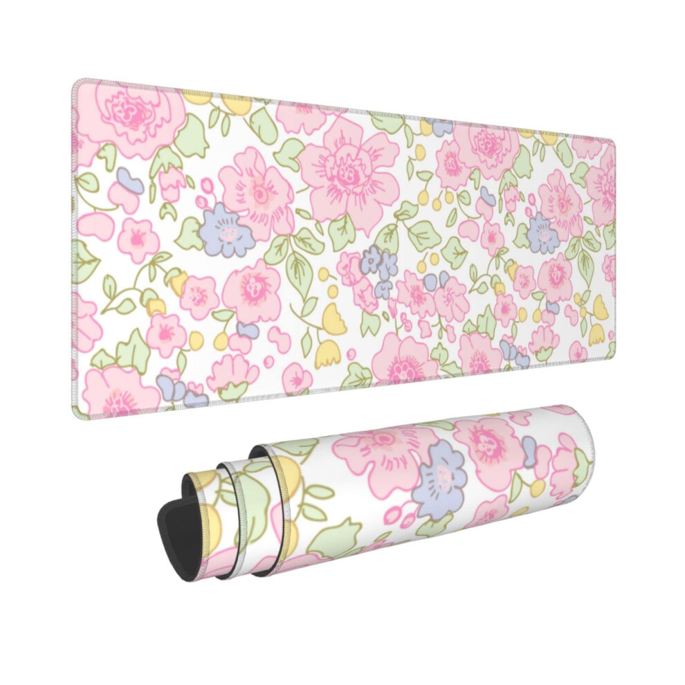 Photos - Other for Computer JIMOWANG Cute Flowers Pink Floral Extended Gaming Mouse Pad Large Desk Mat with Non-Slip Rubber Base Keyboard Mouse Mat Desk