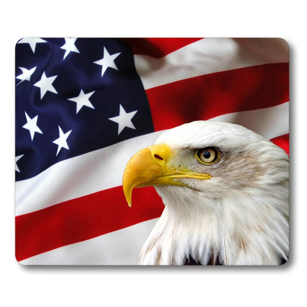 Jimowang Eagle On American Flag Gaming Mouse Pad Smooth Surface Mousepad Rubber Mouse Pads 9.5 X 7.9 Inch 6911564951674