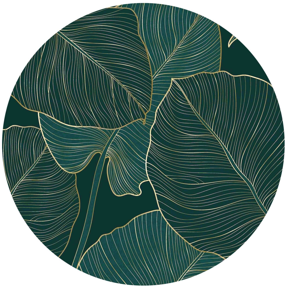 Jimowang Tropical Leaves Mouse Pad For Desk With Non-Slip Rubber Base Office Computer Round Mousepad Mouse Mat For Home Office Desk Accessories 6911564952787