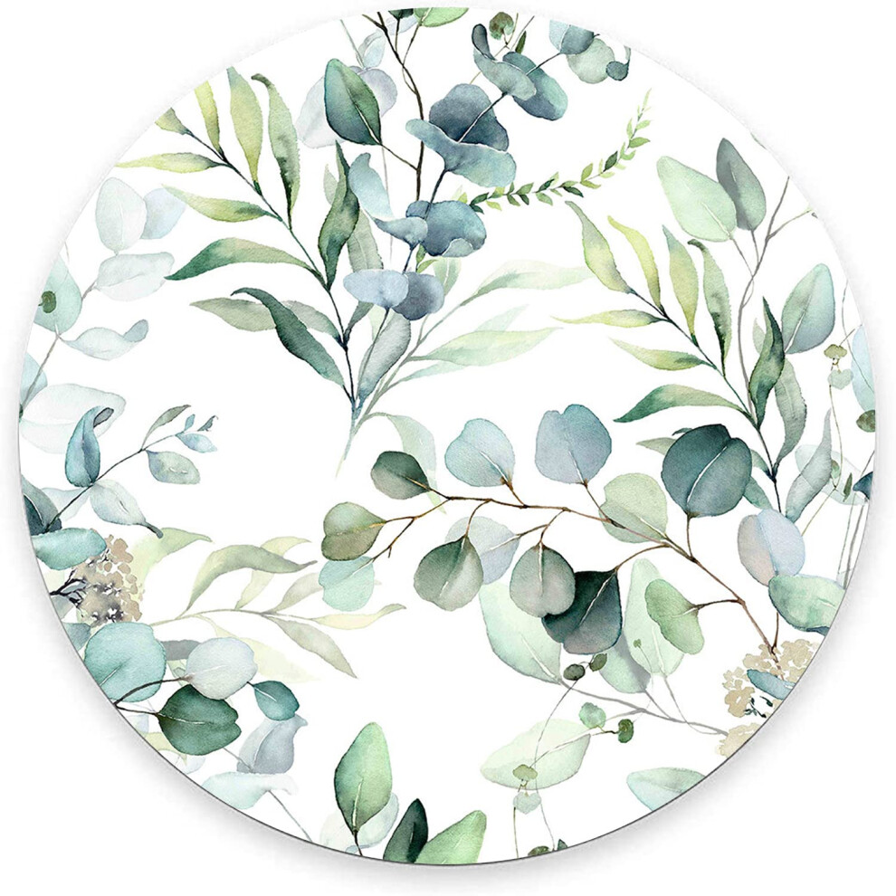Jimowang Grass Leaves Mouse Pad For Desk With Non-Slip Rubber Base Office Computer Round Mousepad Mouse Mat For Home Office Desk Accessories 6911564952640