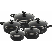 Non-Stick Casserole Cooking Pot 10 Piece Set with Glass Lid 18-26cm