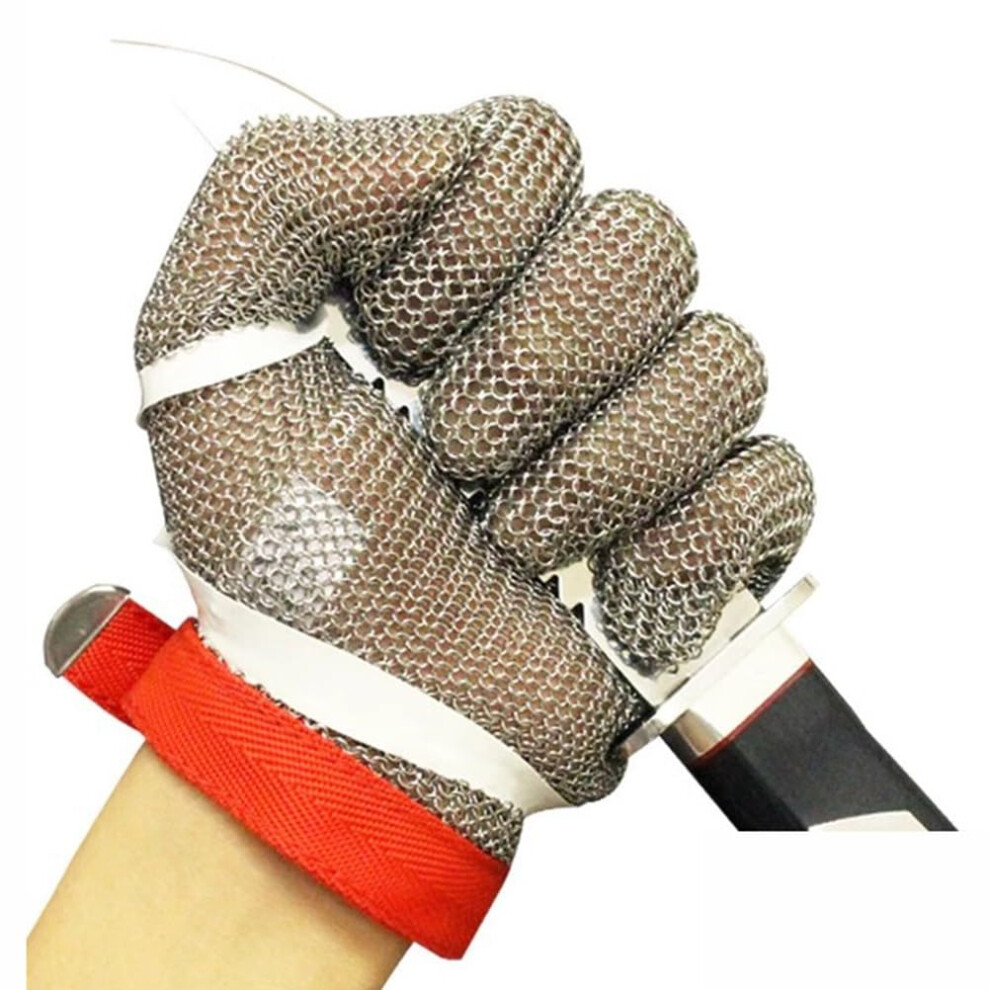 2Xl Stainless Steel Mesh Cut Resistant Chainmail Glove For Meat Cutting, Foodgrade Safe, Adjustable Fit 9073542197867