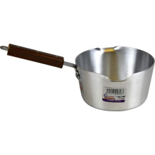 Aluminium Cooking Saucepan Milk Pan with Heavy Gauge Wooden Handle 20cm 3L