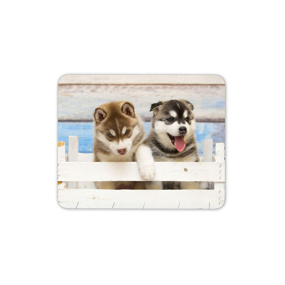Destination Vinyl Ltd Siberian Husky Puppies Mouse Mat Pad - Cute Dog Puppy Desk Computer #15357 7625850954087
