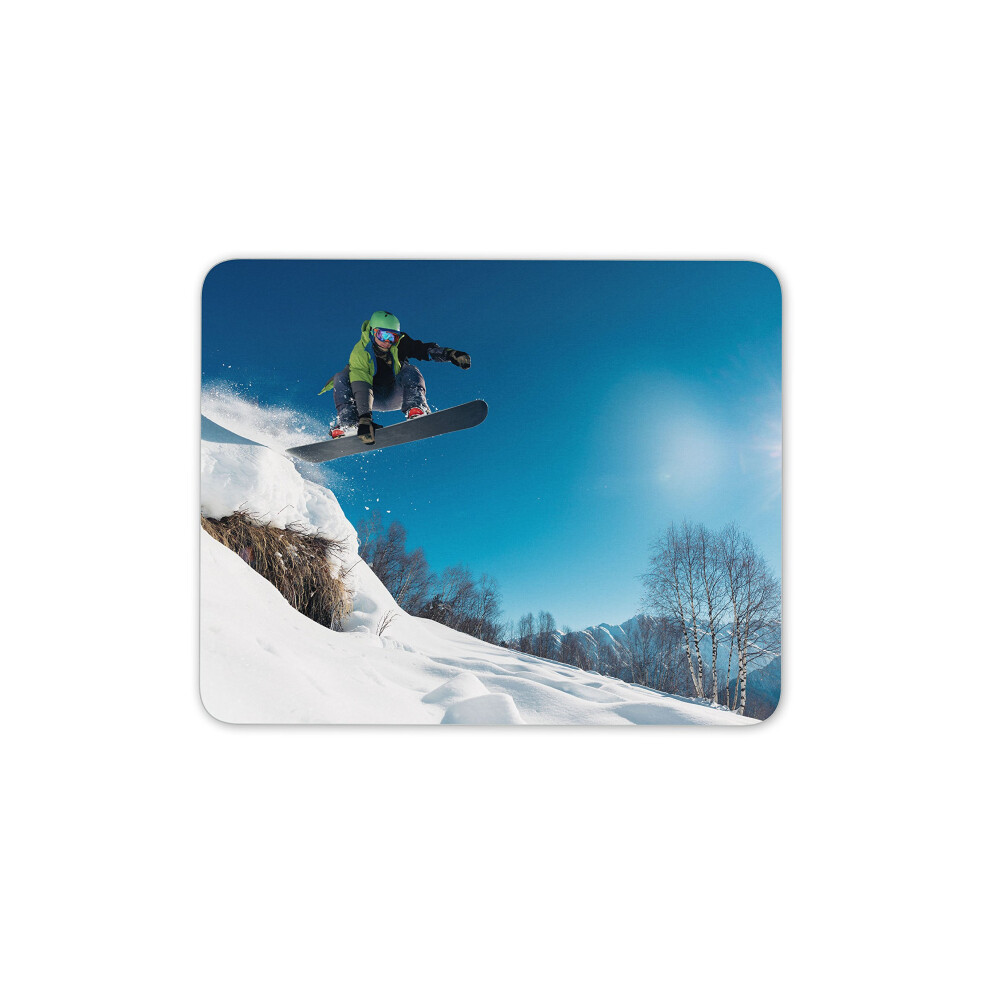 Destination Vinyl Ltd Snowboarder Mouse Mat Pad Snowboard Mountain Xmas Computer Pc #8113 7625658122701