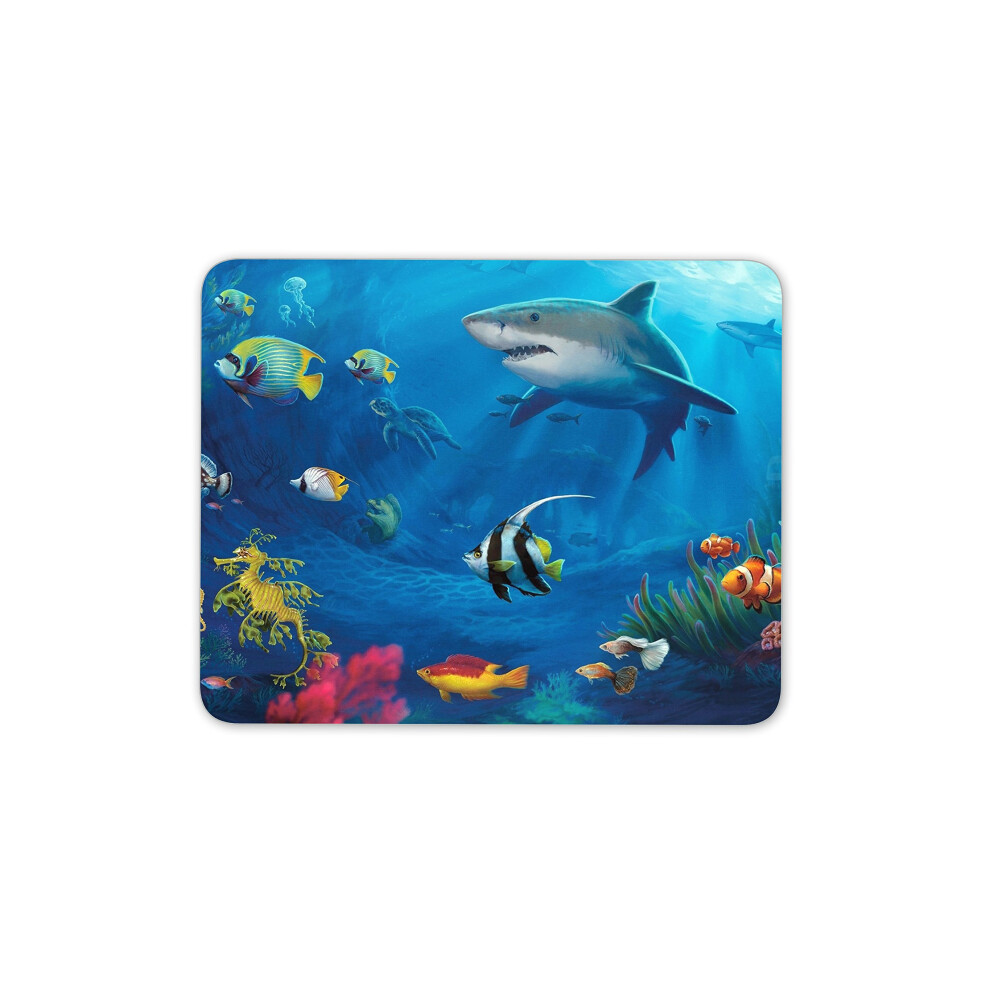 Underwater World Mouse Pad Mat - Shark Fish Diving Computer Pc #8080 Coral 7625657560986