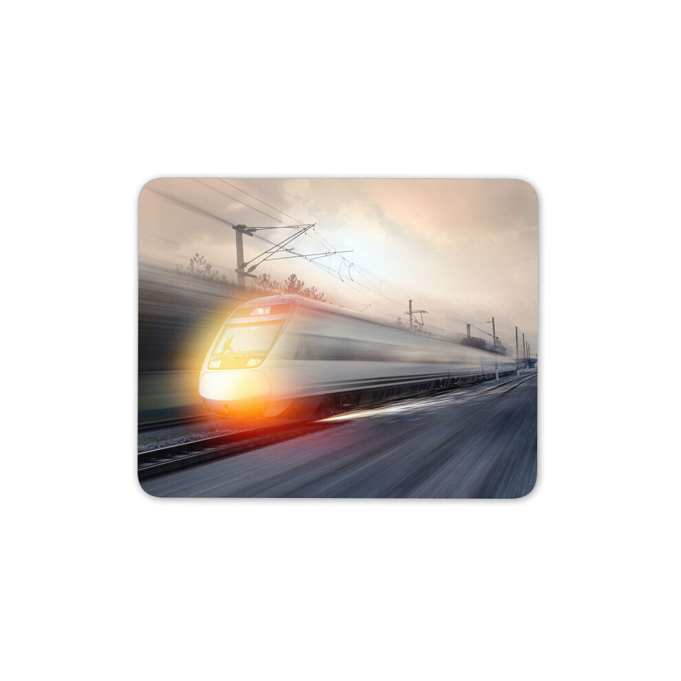 Destination Vinyl Ltd Speeding Train Mouse Mat Pad - Railway Trains Transport Fun Computer #14170 7625886307277