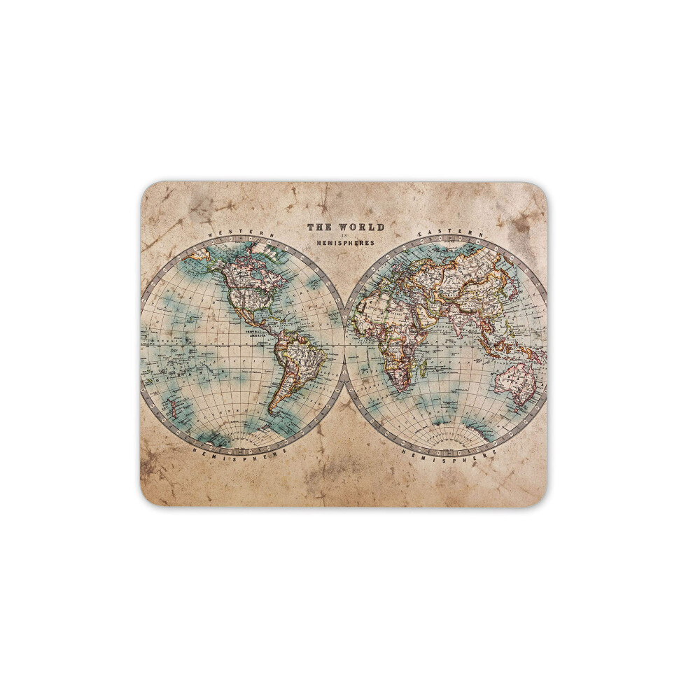 Destination Vinyl Ltd The World Hemispheres Map Mouse Mat Pad - Educational Computer #14392 7625892620711