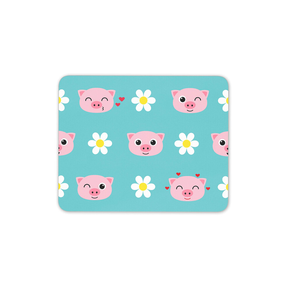 Destination Vinyl Ltd Cute Happy Piglet Little Pig Mouse Mat Pad - His Hers Kids Computer #14445 7625822008619