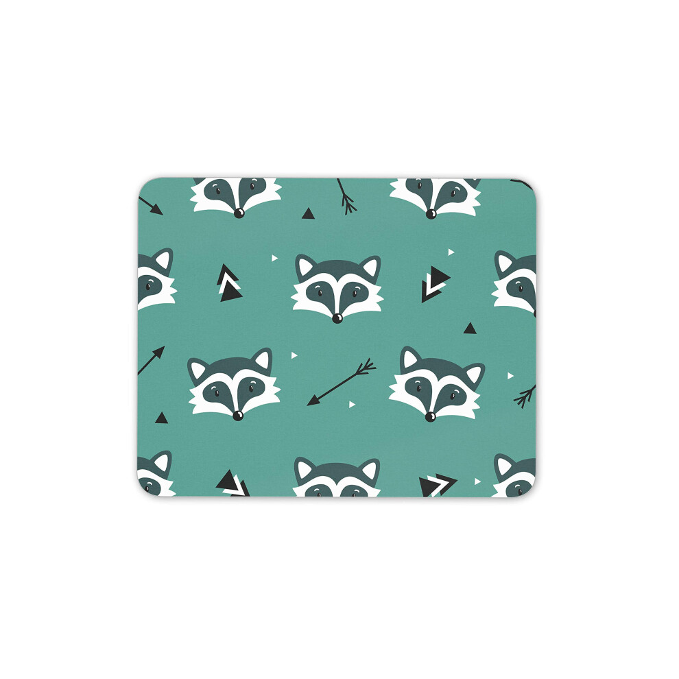 Destination Vinyl Ltd Funky Raccoons Mouse Mat Pad - Wildlife America Computer #15431 Green 7625893689199