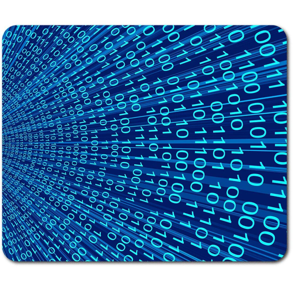 Rectangle Mouse Mat - Computer Binary Code 3D It 23.5 X 19.6 Cm (9.3 X 7.7 Inches) For Computer & Laptop, Office, Non-Slip Base #44692 7626027725080