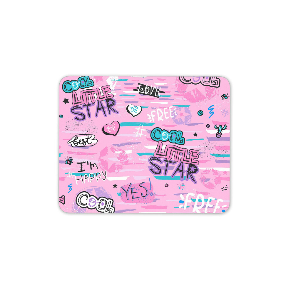 Destination Vinyl Ltd Funky Girl Power Little Star Mouse Mat Pad - Teen Girlz Fun Computer #14750 7625838450297