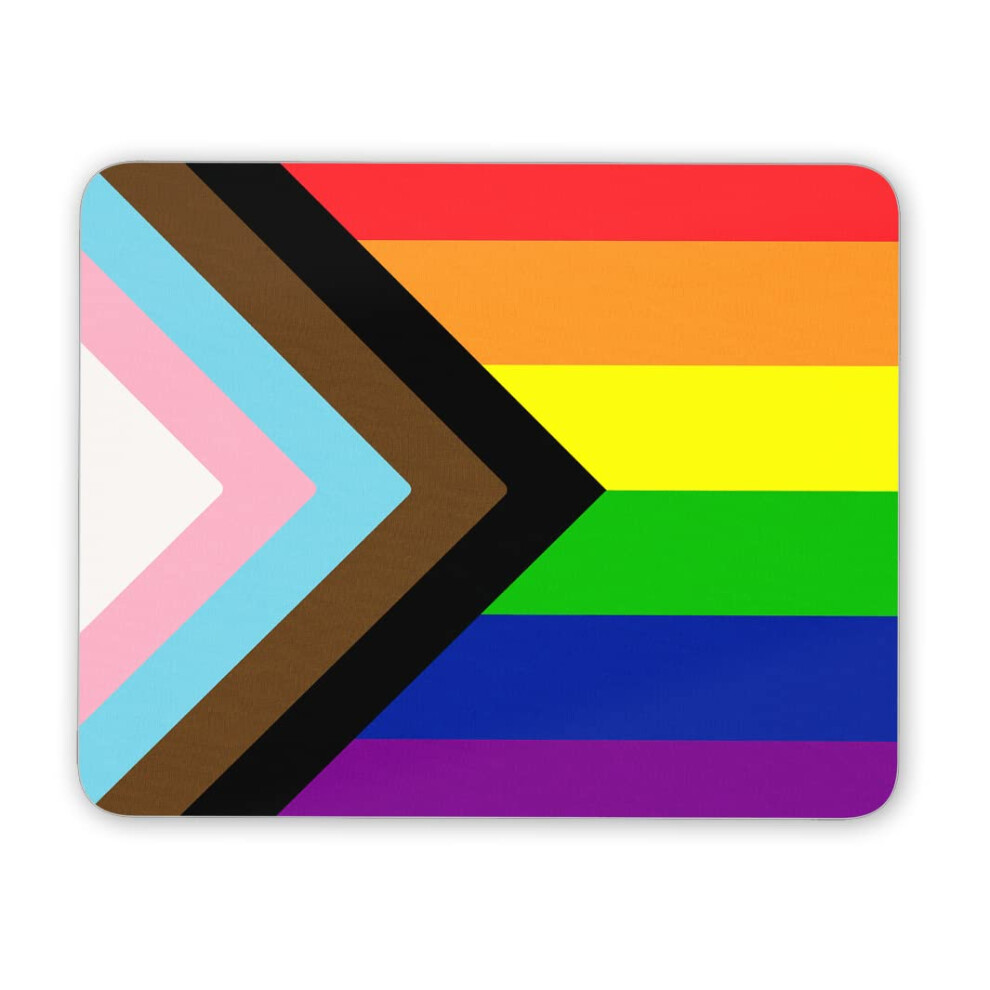 Dv Design Rectangle Mouse Mat - Progress Pride Flag Lgbtq Gay Lesbian Rainbow Transgender Love Support Month Celebrate Gift #78729 7626046621035