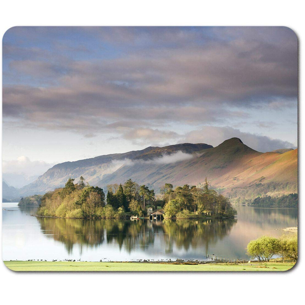 Rectangle Mouse Mat - Derwentwater Keswick Lake District 23.5 X 19.6 Cm (9.3 X 7.7 Inches) For Computer & Laptop, Office, Non-Slip Base #44874 7626027730510