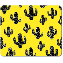 Rectangle Mouse Mat - Yellow Cactus Print Holiday Travel Plant 23.5 x 19.6 cm (9.3 x 7.7 inches) for Computer & Laptop, Office, Non-slip Base #46491