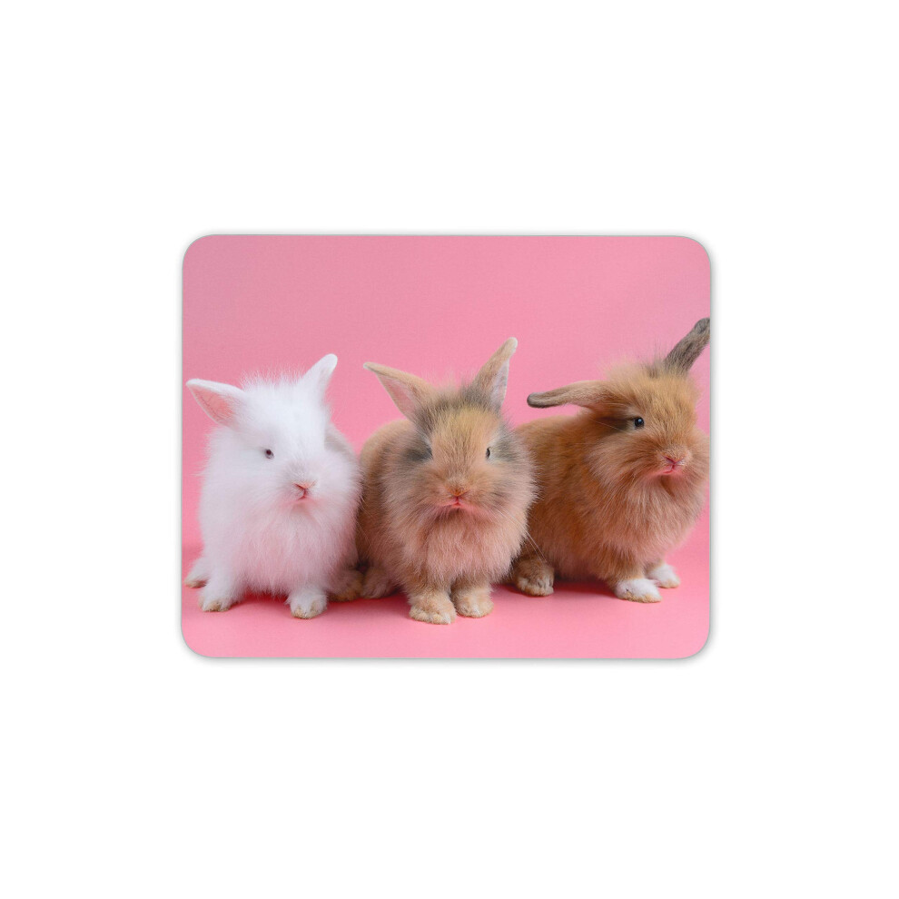 Destination Vinyl Ltd Cute Fluffy Bunny Rabbits Mouse Mat Pad - Easter Computer Fun #15108 Pink 7625823084056
