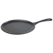 Victoria Tawa for Pizza, Crepe Pan Tortillas, Dosa Cast Iron Enamelled, Induction 26,6cm, Flat Skillet Griddle for Fire, Barbecue, Oven, Ceramic Hob,